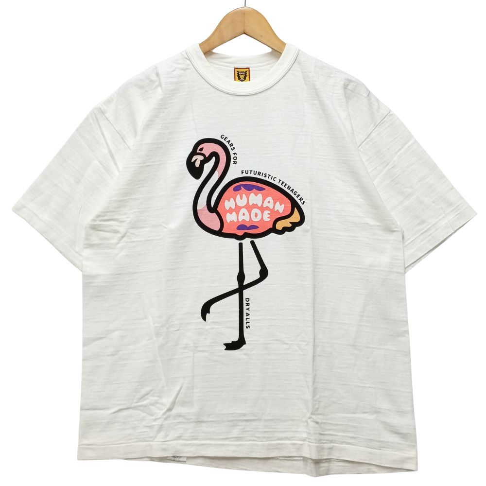 HUMAN MADE ヒューマンお手伝いさん HM23TE031 フラミンゴ 刷り上げる 半袖Ｔシャツ 白いこと 大きさXXL 置き目品 / 55149【中古】