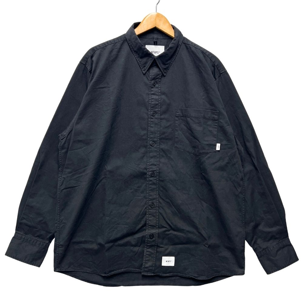 WTAPS ダブルタップス 20AW BD LS/COTTON.TWILL  長袖プルオーバー 黒いこと 大きさ 4\u003dXL 置き目品 / 55153【中古】