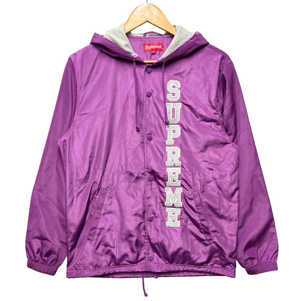 SUPREME シュプリーム Vertical Logo Hooded Coaches Jacket フード コーチジャケット パープル サイズS 正規品 / 52849【中古】｜STONE RIVER 9,230円