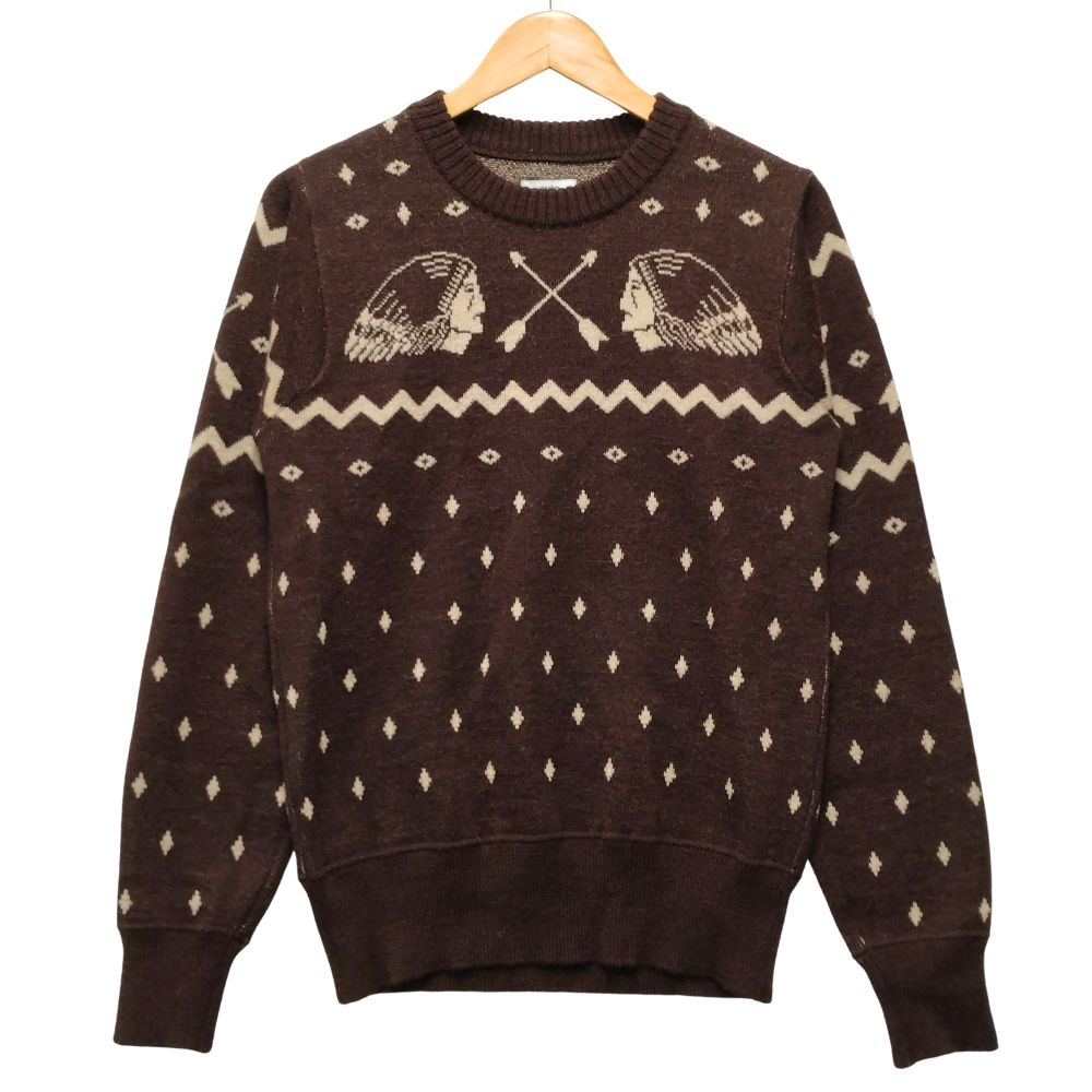 VISVIM ビズビム 品番 0117205012003 VNTG NATIVE JACOUARD KNIT セーター ブラウン 2 正規品 / 53095【中古】｜STONE RIVER
