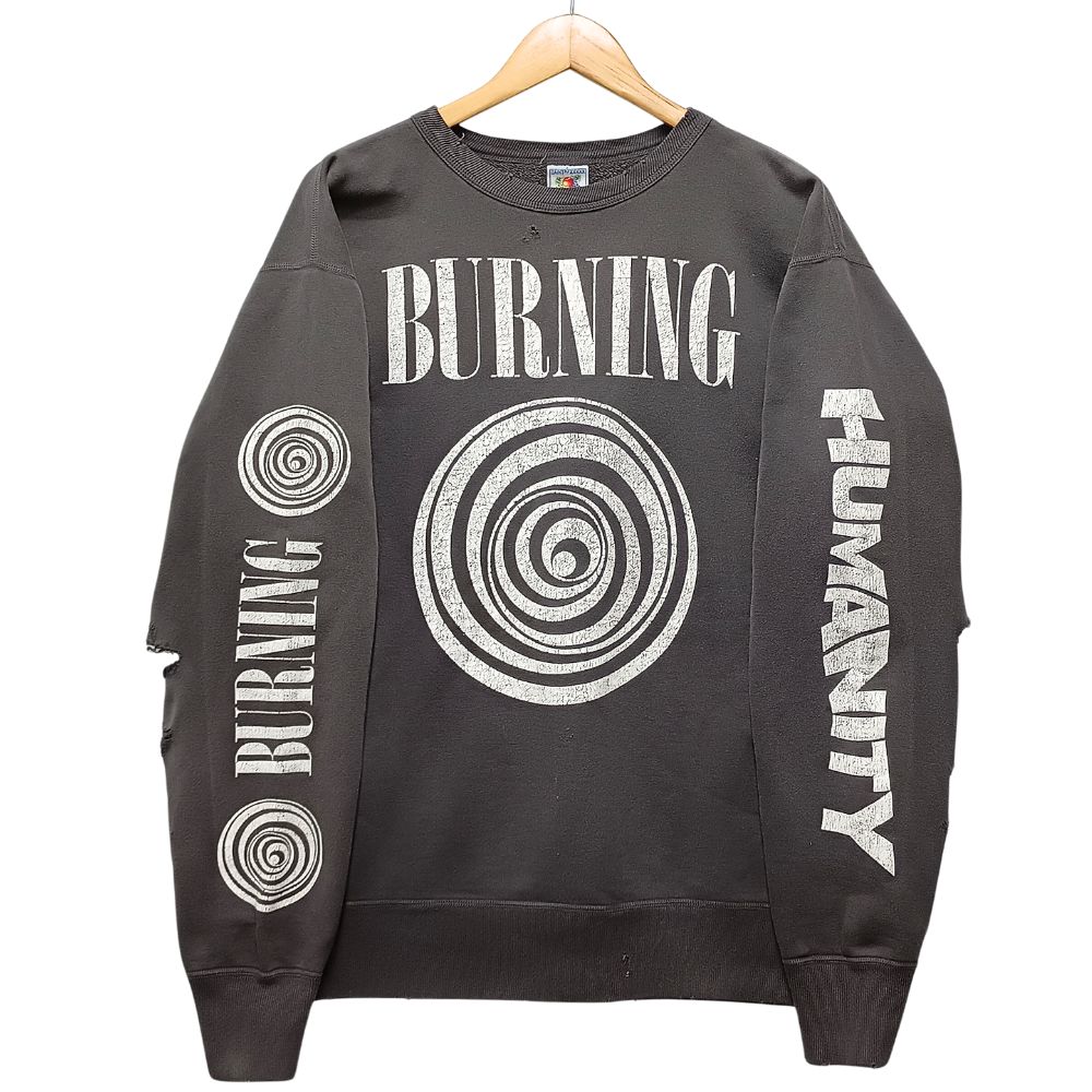 SAINT MICHAEL 仙マイケル 品番 SM-S23-0000-041 Crew Sweat Shirt Burning 不都合産業 汗水 大きさ L 置き目品 / 53628【中古】