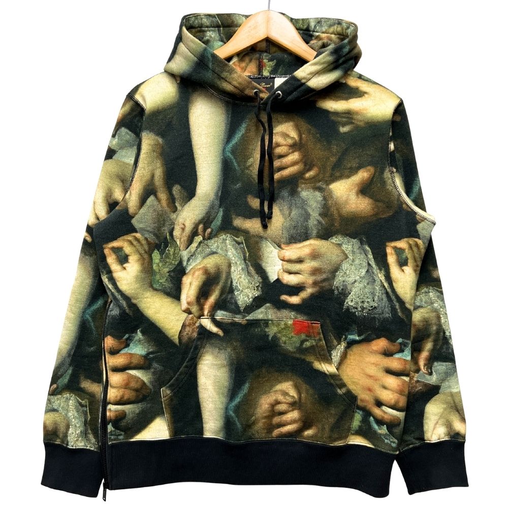SUPREME シュプリーム × UNDERCOVER Hooded Sweatshirt 総柄 スウェットパーカー 黒いこと系 大きさ M 置き目品 / 53726【中古】