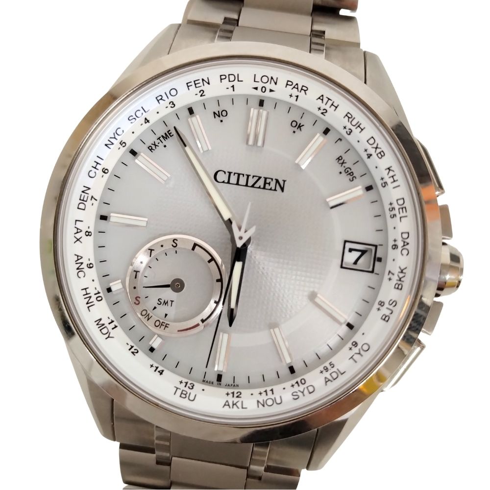 CITIZEN シチズン F150-T021581 アテッサ エコ運転 ソーラー電磁波 メンズ ウオッチ 定まり品 / C627【中古】