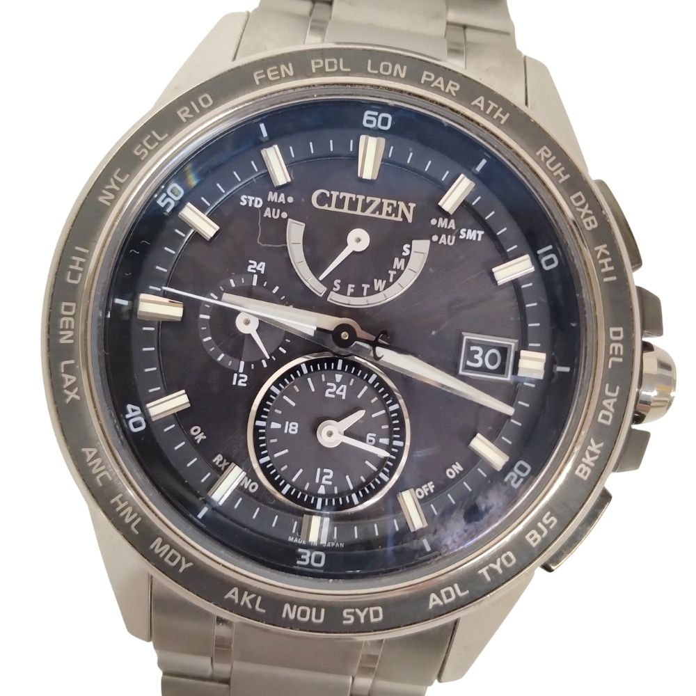 CITIZEN シチズン H820-T020135 アテッサ エコドライブ 電波ソーラー メンズ 腕時計 正規品 / C724【中古】｜STONE RIVER
