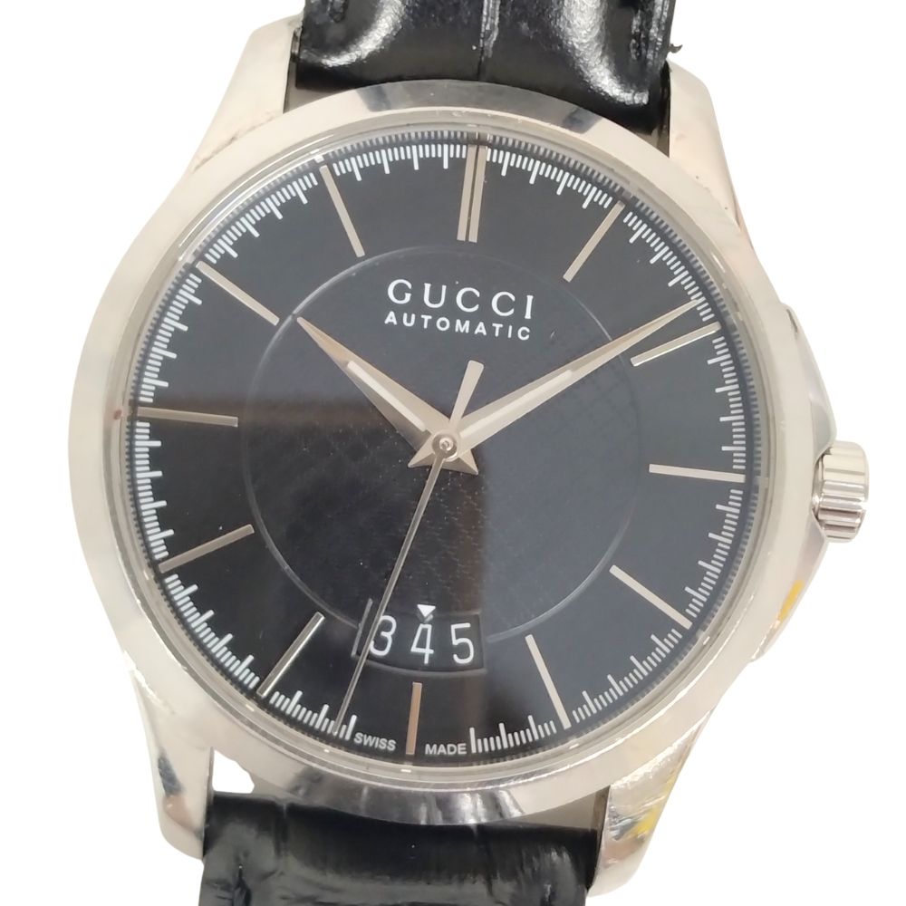 GUCCI グッチ 126.4 Gひと休み受け答え デイト 自動小銃一巻き メンズ 三尺帯社外 ウオッチ 定め事品 / C753【中古】