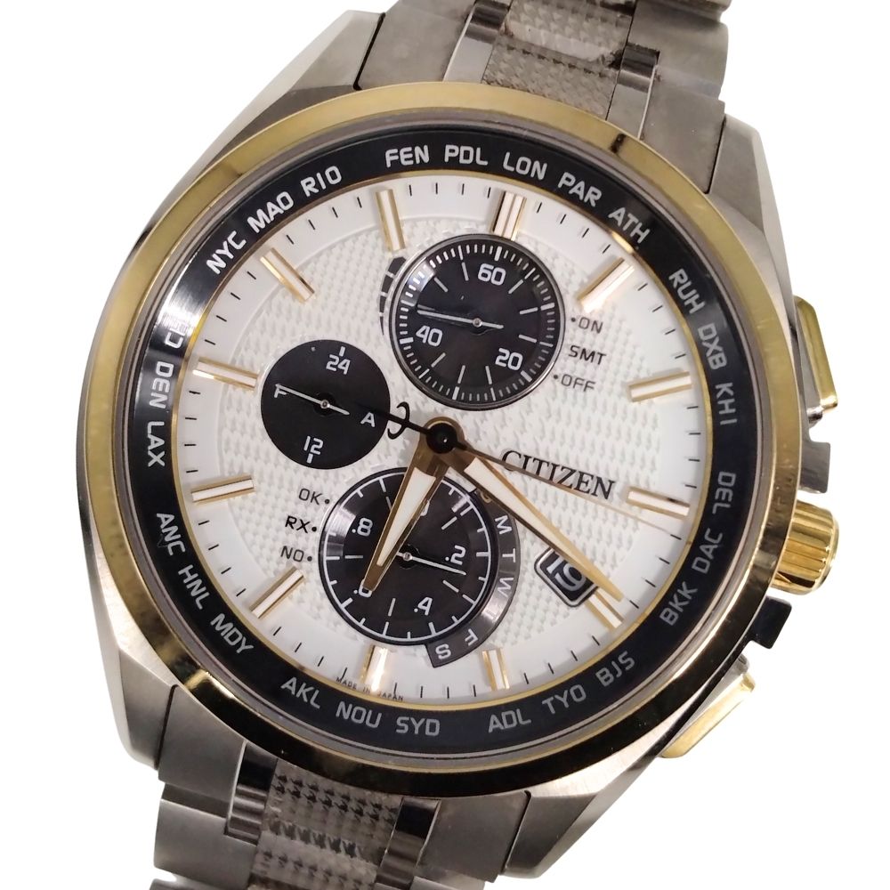 CITIZEN シチズン H804-T026974 アテッサ エコドライブ ソーラー電波 チタン メンズ 腕時計 正規品 / C927【中古】|STONE RIVER