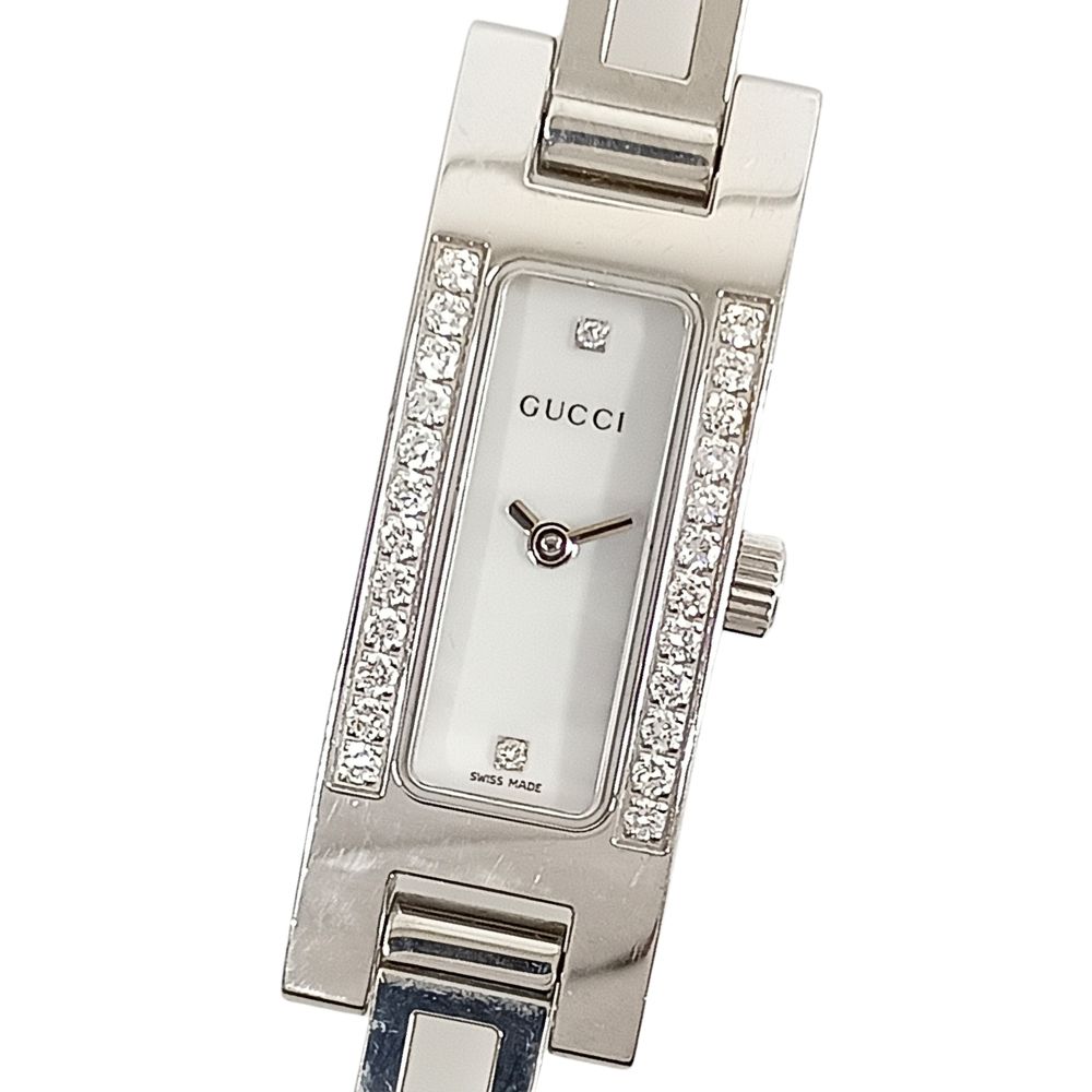 GUCCI グッチ 3900L ダイヤモンドベゼル 26P 甲殻文字記号盤 石英 ウオッチ 定め事品 / C934【中古】