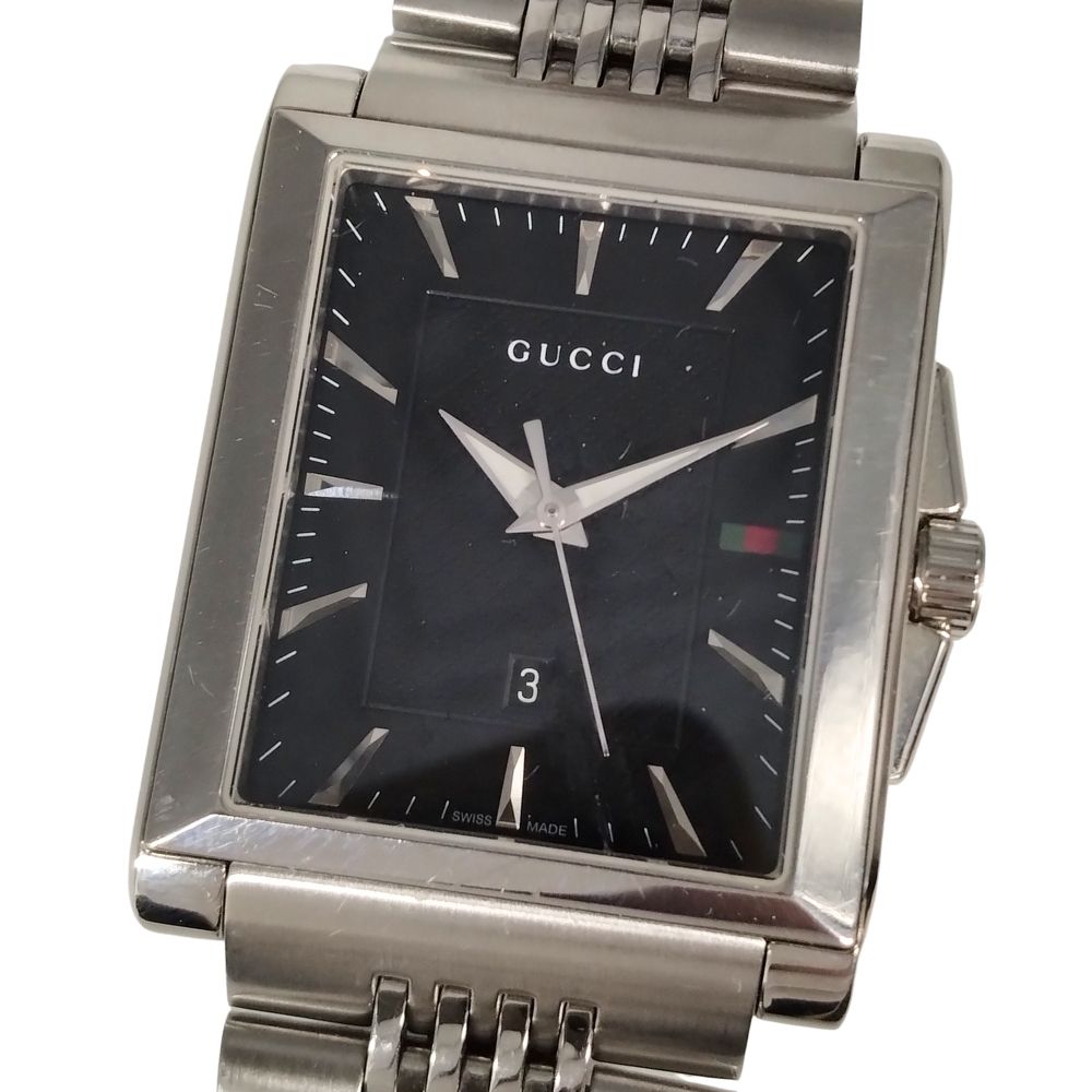 【不機能品】GUCCI グッチ 138.4 Gひと休み受け答え レクタングル 石英 ステンレス鋼 メンズ ウオッチ 定まり品 / C929【中古】