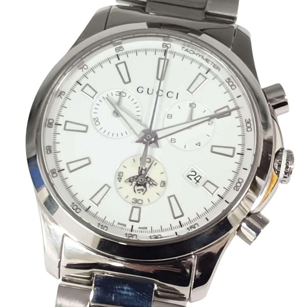 【不動く品】GUCCI グッチ 品番YA126472 126.4 Gひと休み受け答え クロノグラフ 石英 ウオッチ 定め事品 / C933【中古】