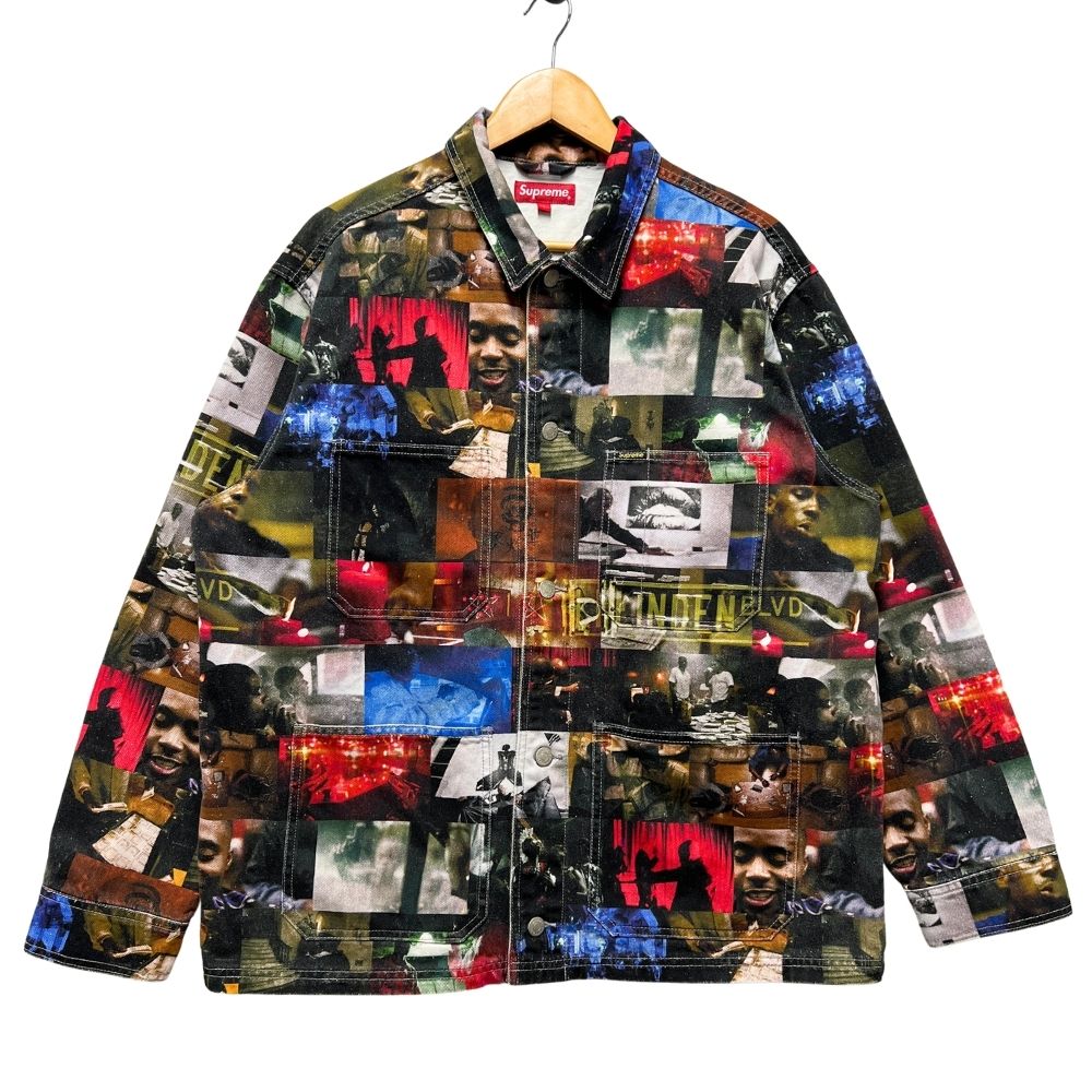 SUPREME シュプリーム 21AW Nas DMX Collage Denim Chore Coat チョアコート 総柄 カバーオール マルチカラー サイズL 正規品 / 41188【中古】|STONE RIVER