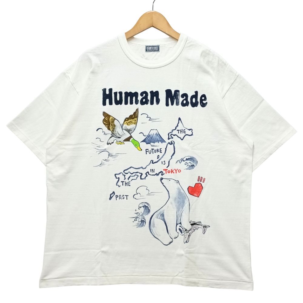 HUMAN MADE ヒューマンメイド HM31TE029 Graphic T-Shirt グラフィック プリント 半袖Ｔシャツ ホワイト サイズXXL 正規品 / 55410【中古】｜STONE RIVER