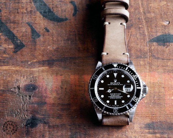 STONEWALL for SUBMARINER Strap 年寄りの 薄墨色 x 自然的 種族 : 補欠選手マリーナ 専用 ロレックス ROLEX サブマリーナー なめし革 三尺帯 革 周波数帯域 ビンテージ アンティーク 時辰儀三尺帯 時辰儀周波数帯域 撥条棒 ミリタリー 国産 日本製 購入注文お手伝いさん 相応う : 20粍