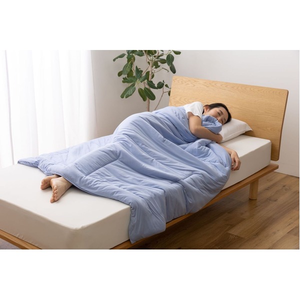 ブランケット ダブル 約180×200cm ブルー 洗える mofua 雲につつまれるような やわらかケット FJ ベッドルーム 上掛け 毛布