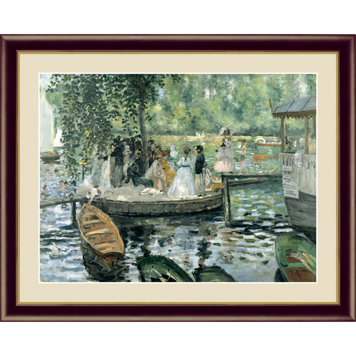 21新商品 額絵 額付き 壁掛け 美術品 複製画 レプリカ 名作 名画 有名 世界 インテリア アート 絵画 名画 おしゃれ 絵 52 42cm ラ グルヌイエール ピエール オーギュストルノワール 額入り 応接室 祝い 贈り物 リビング 玄関 飾る 壁 フレーム付き 額入り絵画 額縁付
