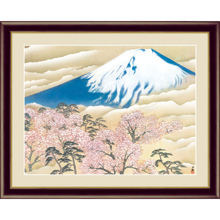 楽天市場】伊藤渓山 赤富士飛翔 52×42cm 富士山水画 日本画 富士山 