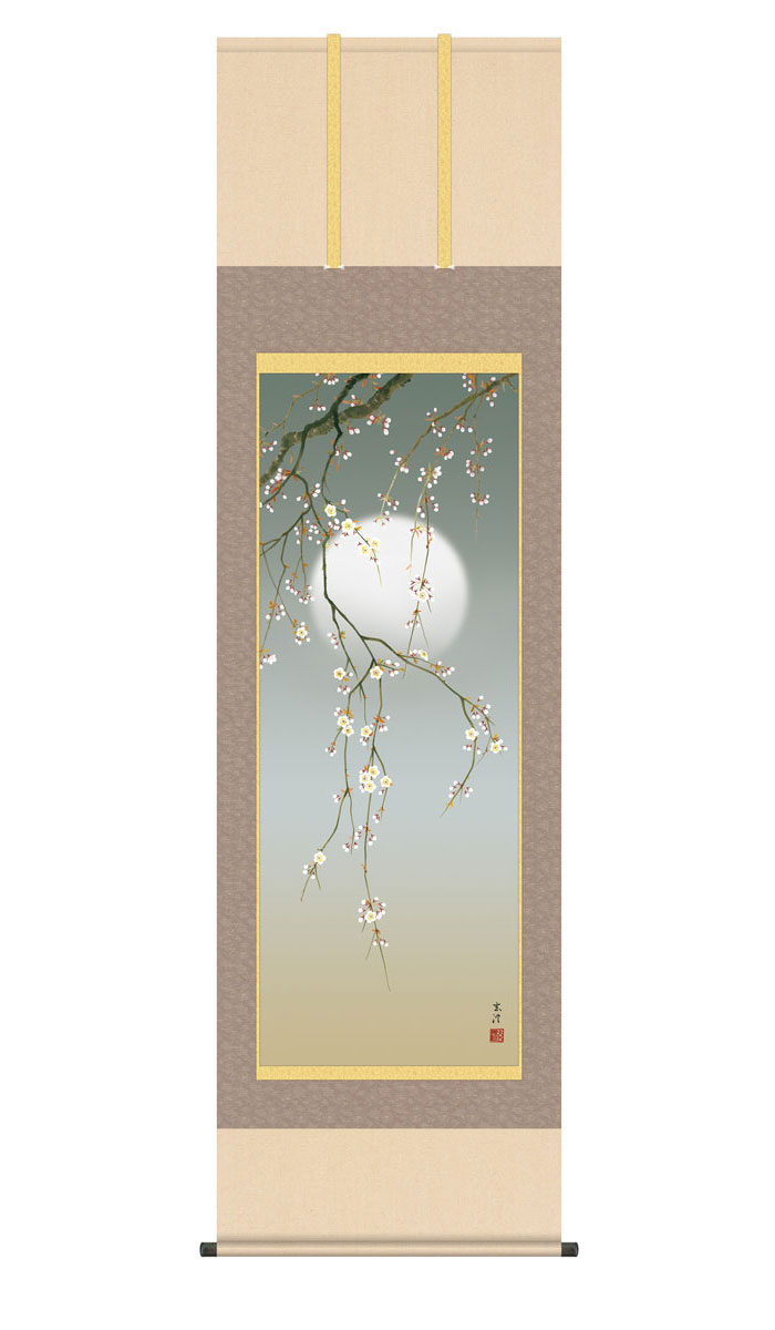 和風 掛け軸 女性の横顔 楽天市場】掛け軸 【 開運 掛軸 春爛漫 鶯と桜 [桜花 花鳥図