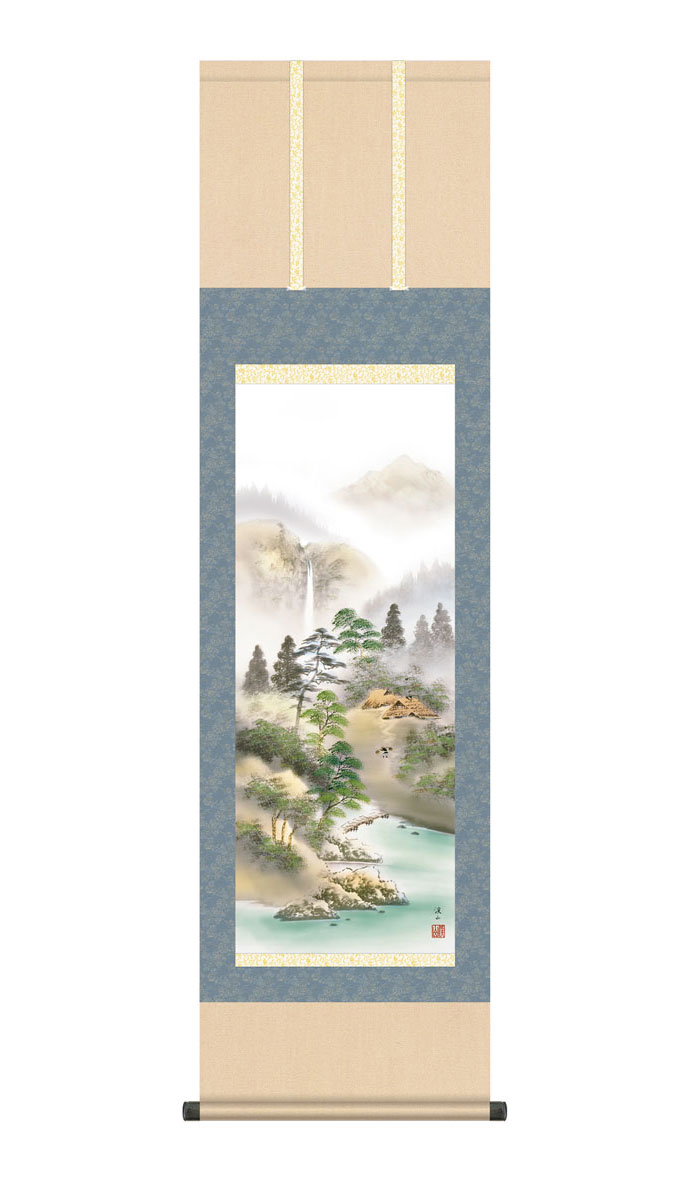 楽天市場】掛け軸 掛軸 悠景山水 ゆうけいさんすい 幅44.5×高さ