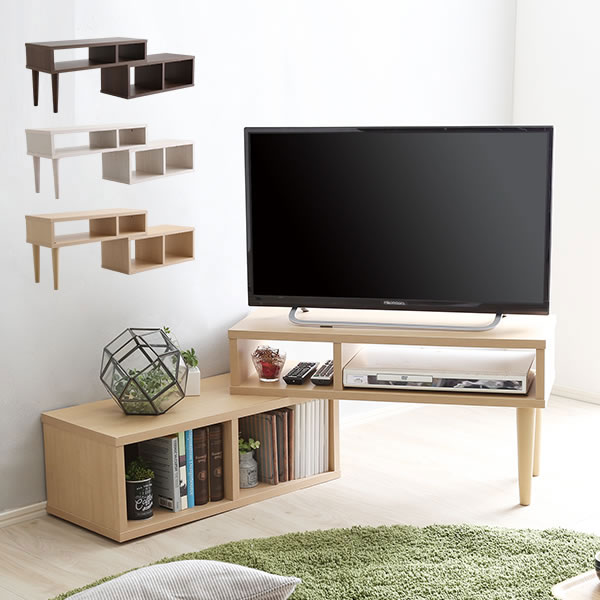 伸縮テレビボード かわいい コーナーテレビ台 幅75～135 奥行29.3 高さ40cm 26型 32型 テレビ台 伸縮 壁寄せ伸縮テレビ台 テレビボード テレビラック 木製 TVボード TVラック おしゃれ シンプル 一人暮らし ワンルーム スライド伸縮 オーク ウォールナット ホワイトオーク