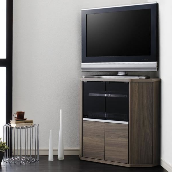 コーナーテレビ台 ミドルタイプ 幅79&times;奥行39&times;高さ73.8cm 32型 コーナータイプ コーナーテレビボード 薄型コーナー テレビ台 テレビボード テレビラック DVD収納 ゲーム機収納 省スペース 収納付き 隠しキャスター キャスター付き 大量収納 新築 新婚 おしゃれ カッコいい｜収納ベッド専門店