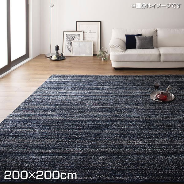 日本製 シャギーラグ 200&times;200cm 毛足 18mm 正方形 ミックス ラグ ラグマット ラグカーペット カーペット 絨毯 敷物 じゅうたん 国産 汚れに強い 防音 防炎 遮音 手洗い 洗える ホットカーペット 床暖房対応 滑り止め加工 防ダニ加工 オールシーズン 春 夏 秋 冬 新生活｜収納ベッド専門店