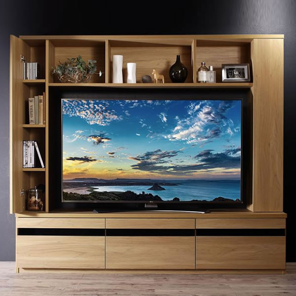 高級感 テレビ台 ハイタイプ 幅180 奥行45 高さ160cm 42型 50型 52型 55型 壁面収納 大型 テレビボード テレビラック 薄型テレビ Tv台 Tvボード リビング収納 大型テレビ対応 ディスプレイラック Dvd収納 ゲーム機収納 大量収納 引き出し付き スライドレール 新生活 新婚