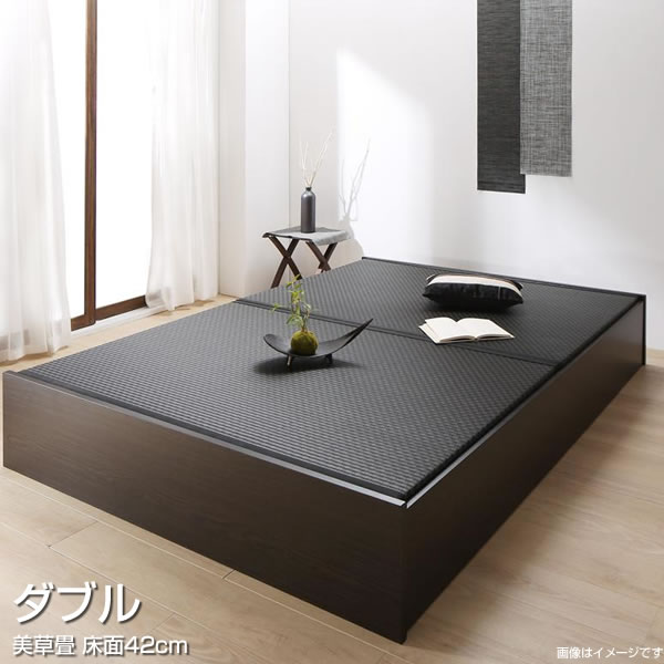 非常刷り創立随従 畳ベッド 日本製 ビューティー牧草畳 ダブル 量さ42cm 小上がり 納めるベッド ベッド骨組のみ 御機嫌印字機 ヘッドレスベッド 布団収納 収納 大定員収納 畳 たたみ タタミ ベッド ベット すのこ 堅い 宜しい 日本製 二人組 新婚 家 低ホルムアルデヒド