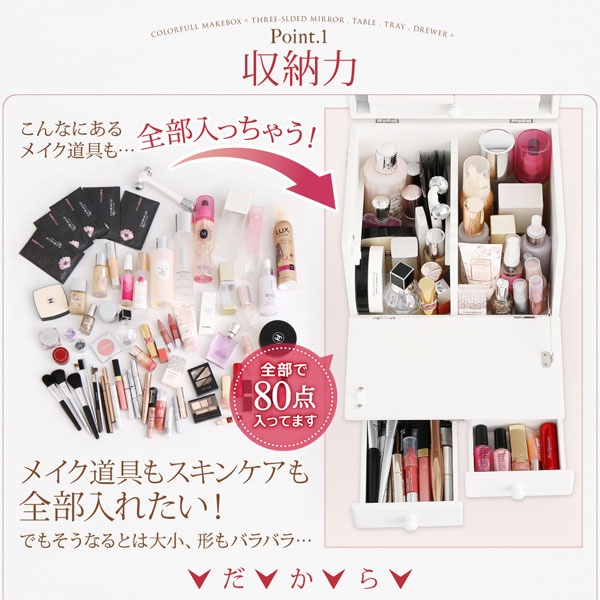 100 品質 メイクボックス コスメボックス メイク収納 化粧ボックス おしゃれ プレゼント 誕生日 大容量 可愛い コスメ収納ボックス メイク収納ケース 化粧品ボックス メイク道具収納 メイクケース コスメ収納ケース 化粧台 鏡付き 三面鏡 持ち運び メイクbox 化粧箱