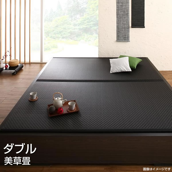 小上がり 畳ベッド ダブル 組立設置付き 美草畳 畳みベッド ダブルベッド 日本製 国産 たたみベッド タタミベッド 大型ベッド 収納ベッド 収納付きベッド ベッド下収納 引出収納付き 引き出し付き 大容量 大型収納 敷ふとん対応 和モダン 和室 リビング 家族 夫婦 新婚
