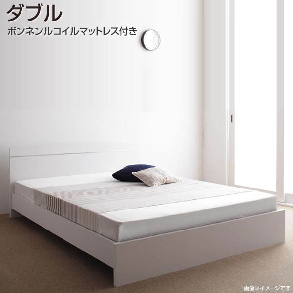 激安ブランド 楽天市場 ダブル ベッド ボンネルコイルマットレス付き ベッド ベット 国産ベッド 日本製ベッド シンプル 省スペース 単身 おしゃれ 木製ベッド 民泊 寮 社宅 夫婦 新婚 同棲 家族プ 大きめ 大きいサイズ ホワイト ダークブラウン 収納ベッド専門店