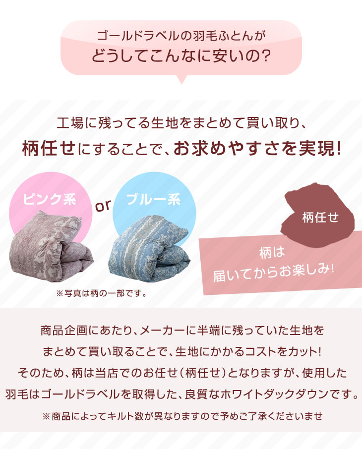 59％以上節約 増量1.4kg 日本製 柄任せ ロイヤルゴールドラベル 羽毛布団 ダブルロング ホワイトダックダウン93％ 400dp以上  かさ高165mm以上 国内パワーアップ加工 消臭 除菌 防カビ 羽毛掛布団 掛布団 掛け布団 国産 羽毛 fucoa.cl