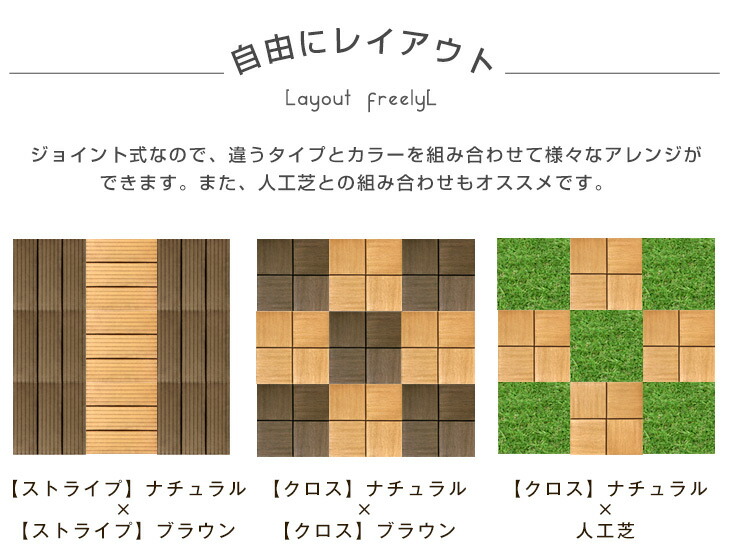 人工木 ウッドパネル エンドパーツ 54枚セット ウッドタイル 天然木粉 ジョイント式 30×30cm ウッドデッキ パネル ウッド タイル ジョイントマット  木 54枚 正方形 フロアデッキ バルコニー 木製 ガーデン ガーデンファニチャー