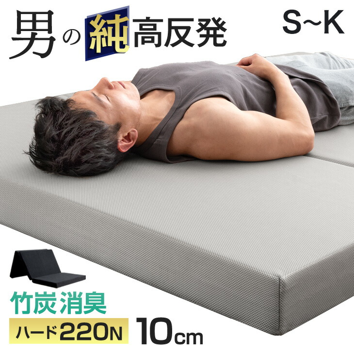 楽天市場】【20時~クーポン5%引】 竹炭消臭 男の純高反発(R) 三つ折り