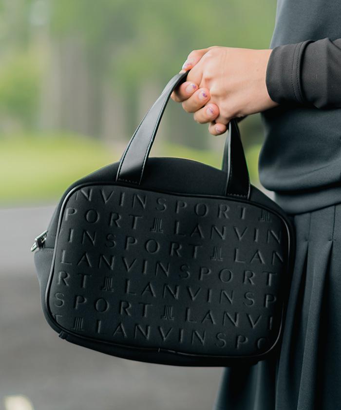 円 ワンピなど最旬ア 最大 Off ランバン スポール エンボスロゴカートバッグ ショルダーストラップ付き カートポーチ 段ボールニット調素材 レディース バッグ カートバッグ ゴルフ ゴルフウェア おしゃれ スポーツウェア ブランド 22年秋冬モデル Vlu0941a2