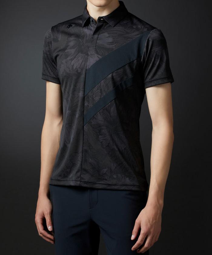 デサントゴルフ リバティプリントシャツ 吸汗 半袖 メンズ ウェア シャツ ポロシャツ ポロ ゴルフ ゴルフウェア おしゃれ