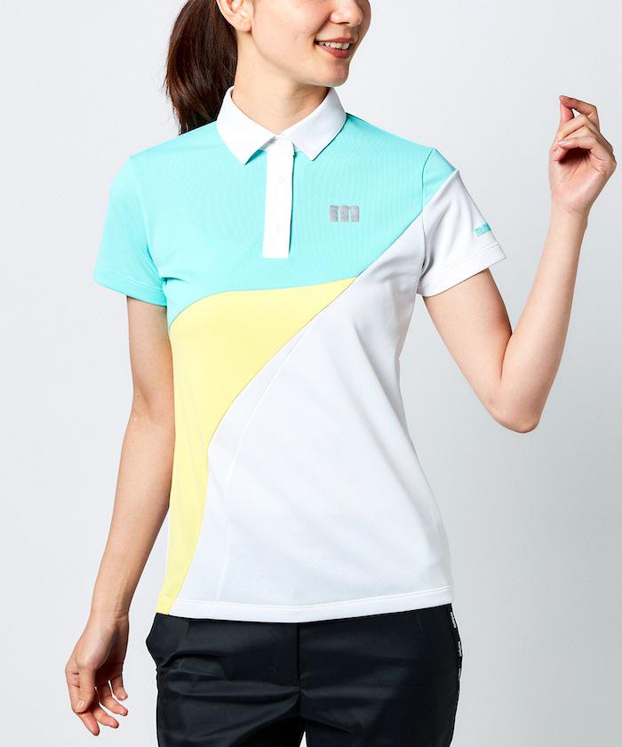 マンシングウェア 吸汗速乾ハニカム鹿の子ペンギン切替シャツ 半袖 スポーツウェア ゴルフウェア Mewuja01 ゴルフ ポロ レディース ブランド 22年秋冬モデル ウェア シャツ おしゃれ マンシング ポロシャツ