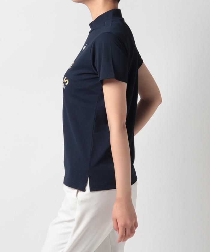 【公式】ルコックスポルティフゴルフ【ミュルーズ染織美術館コレクション】モックネックシャツ(吸汗速乾/ストレッチ/CUT(UPF50)レディースウェアシャツポロシャツポロゴルフウェアスポーツウェア2022年秋冬モデルQGWUJA00