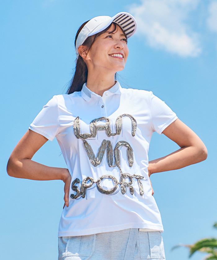 ランバン スポール ロゴテープ刺繍半袖シャツ レディース ウェア シャツ ポロシャツ ポロ ゴルフ ゴルフウェア おしゃれ スポーツウェア ブランド 22年春夏モデル Vlt1581x2 ギフト