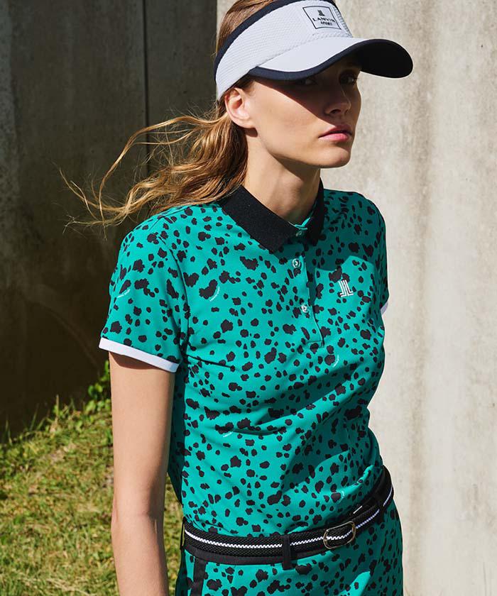 ランバンスポール　スプラッタープリント フレアスカート Lサイズ ランバン スポール LANVIN SPORT 長め丈スカート【ストレッチ