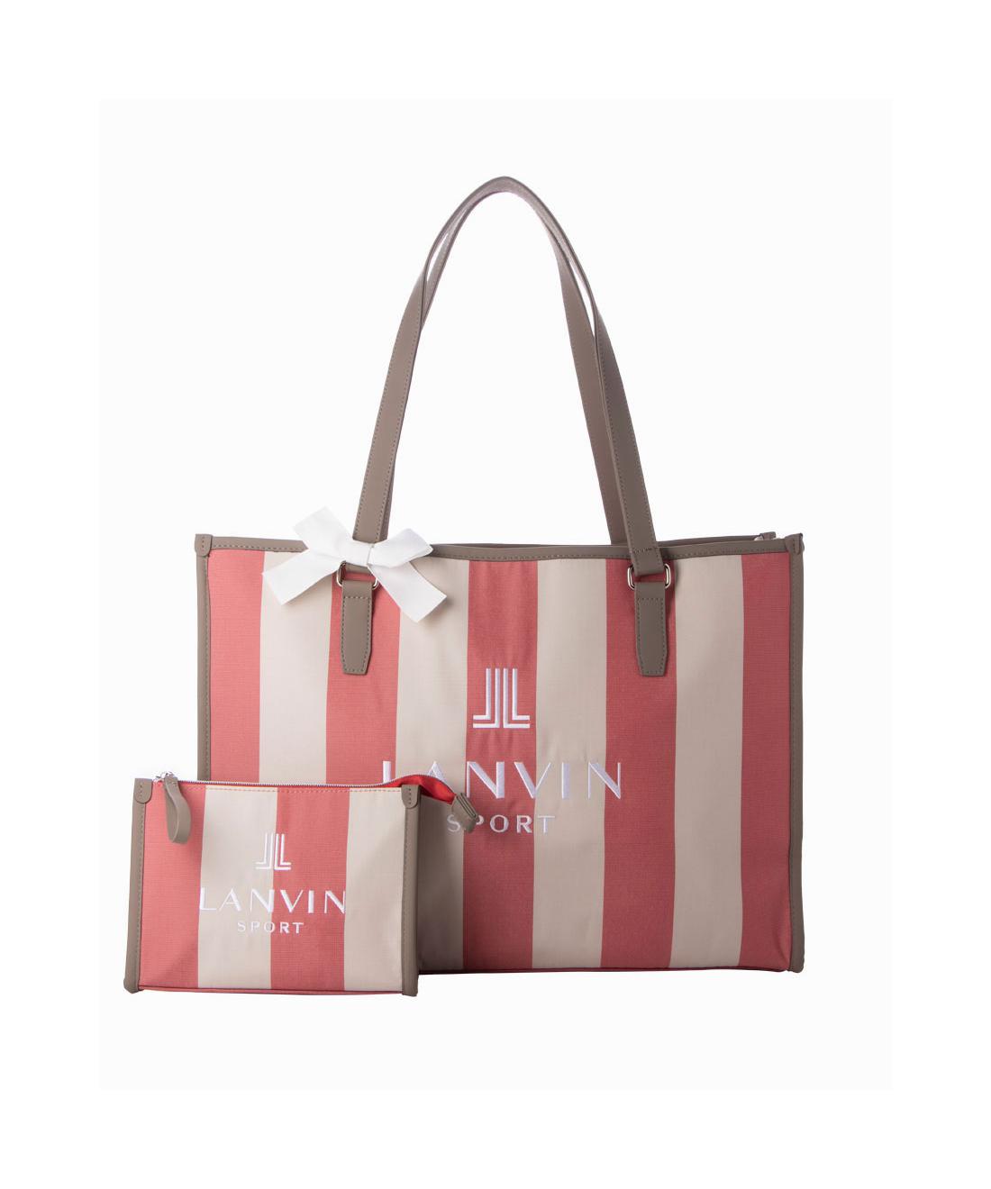 【公式】ランバン スポール ストライプトートバック レディース 女性 500mlペットボトル収納 A4対応 上品 ゴルフ バッグ おしゃれ スポーツ ブランド VG5STT11L 2025年春夏モデル