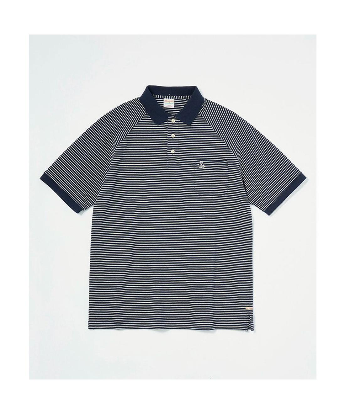 【堅苦しさ】ペンギン バイ マンシングウェア 60’ S RAGLAN SLEEVE Stripe POLO Shirt 半袖スポーツシャツ メンズ 成人男性 鹿の子間借り人柄 ラグラン捩り プルオーバー ゴルフ お召しもの 今めかしい 運動競技 ブランド名 MU5SHS14M