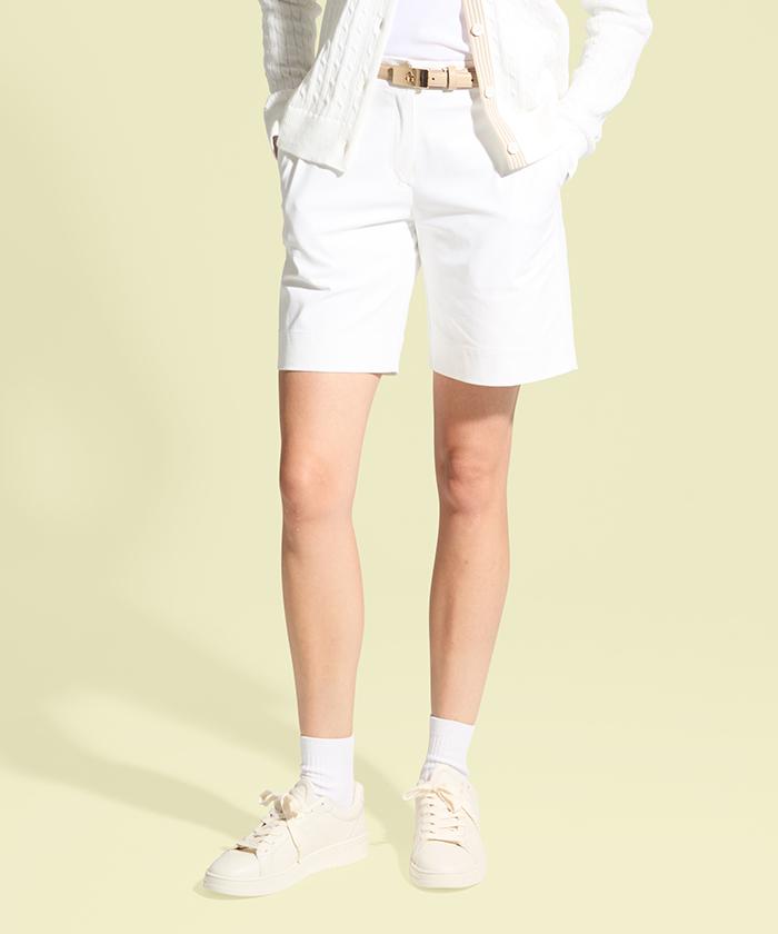 【公式】マンシングウェア MUNSINGWEAR's WHITEストレッチハーフパンツ レディース 女性 2WAYストレッチ 透け防止 ハーフパンツ ショートパンツ ボトムス ゴルフ おしゃれ スポーツ ブランド MG5SHP02L 2025年秋冬モデル