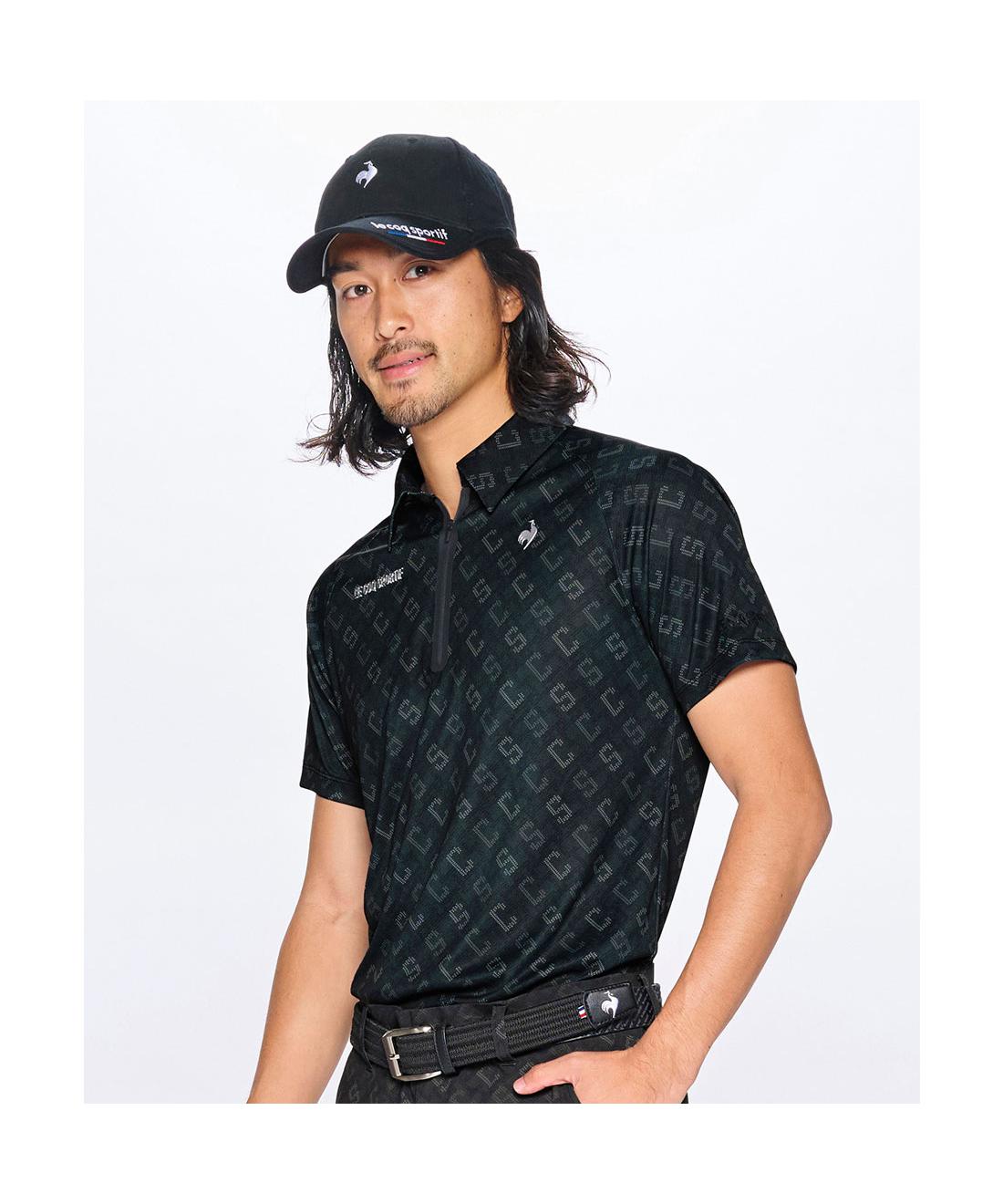 【百貨店大売り出し 30%OFF】【堅苦しさ】ルコックスポルティフ ゴルフ 【RIJOUME】 ハーフジップシャツ モノグラム柄 メンズ 成人男性 吸汗速乾 伸ばすこと UV撥ねのける 分け取り通気 半袖 スポーツシャツ ゴルフ 今めかしい 運動競技 ブランド名 LG5SHSR2M 2025年春夏ひな形