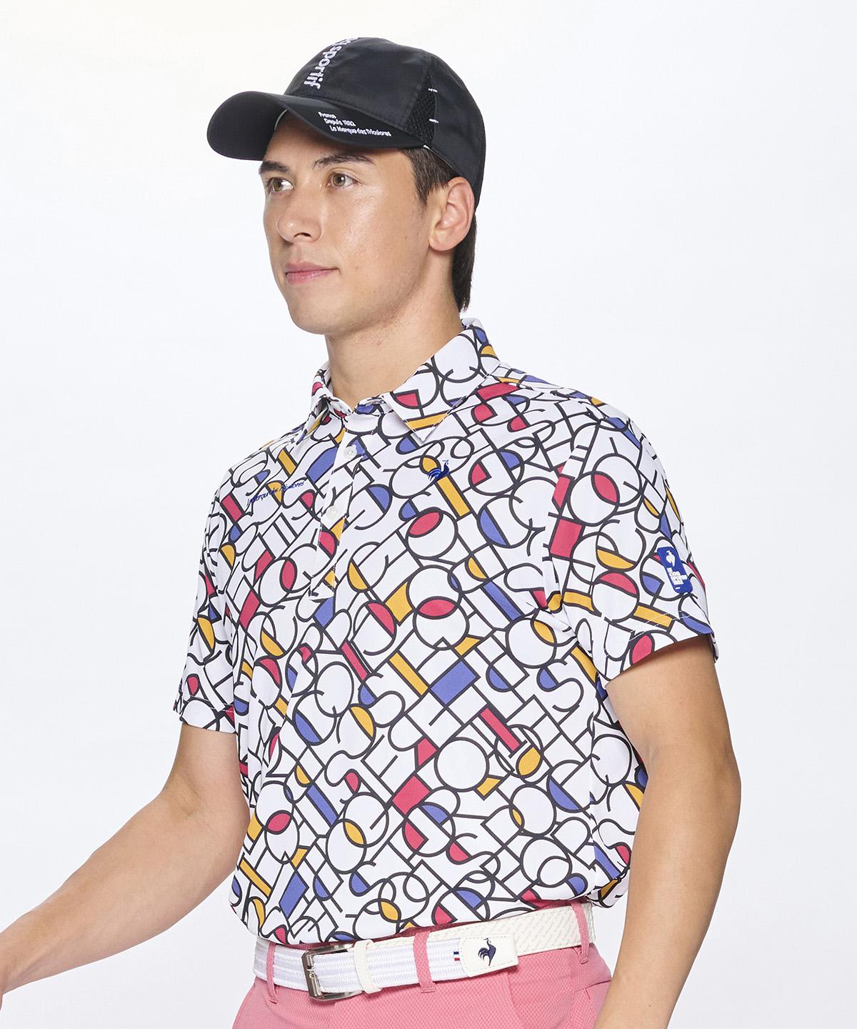 【百貨店大売り出し 30%OFF】【堅苦しさ】ルコックスポルティフ ゴルフ 【大層らしい大きさ】 モンドリアングラフィック小っちゃい 半袖スポーツシャツ メンズ 成人男性 ゴルフ御召しもの プルオーバー 今めかしい 運動競技 ブランド名 LG5SHSB4M 2025年春夏ひな形