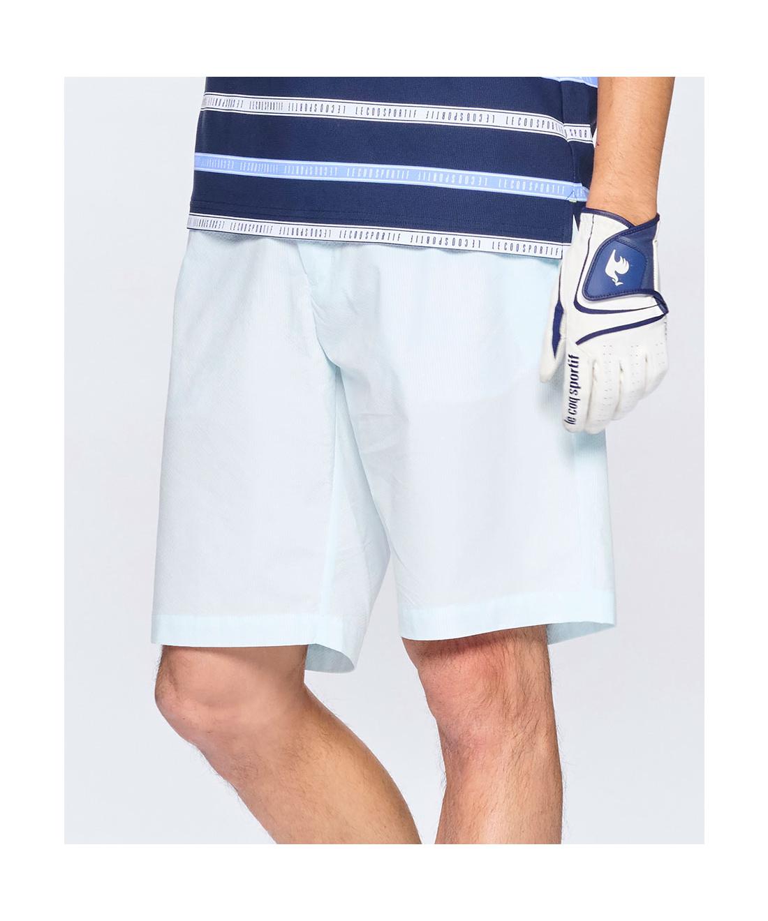 【公式】ルコックスポルティフ ゴルフ ストライプ柄ハーフパンツ メンズ 男性 吸汗速乾 2WAYストレッチ UVカット ショートパンツ ボトムス ウェア おしゃれ スポーツ ブランド LG5SHP02M｜デサント公式通販　店