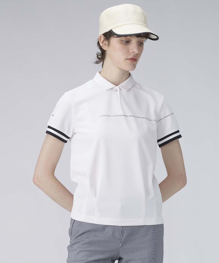 【百貨店大売り出し 46%OFF】【堅苦しさ】ランバン スポール ロゴタイプひな形半袖スポーツシャツ サンスクリーン 吸汗速乾 日本製 レディース 亭主もち UV撥ねのける UPF15 遮熱 クーリング成り行き ゴルフ 今めかしい 運動競技 VG5SHS71L 2025年春夏ひな形