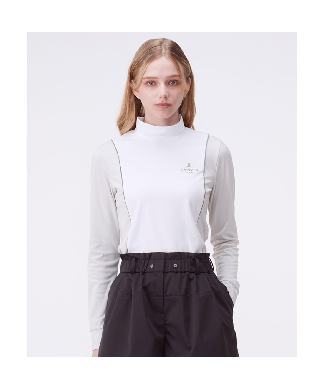 【百貨店大売り出し 37%OFF】【堅苦しさ】 ランバン スポール LANVIN SPORT モックネックブロッキング長袖プルオーバー レディース 亭主もち 吸汗 UV撥ねのける 伸ばすこと Sunscreen NIR 遮熱 ゴルフ 今めかしい 運動競技 ブランド名 VG5FLS22L 2025年秋冬ひな形