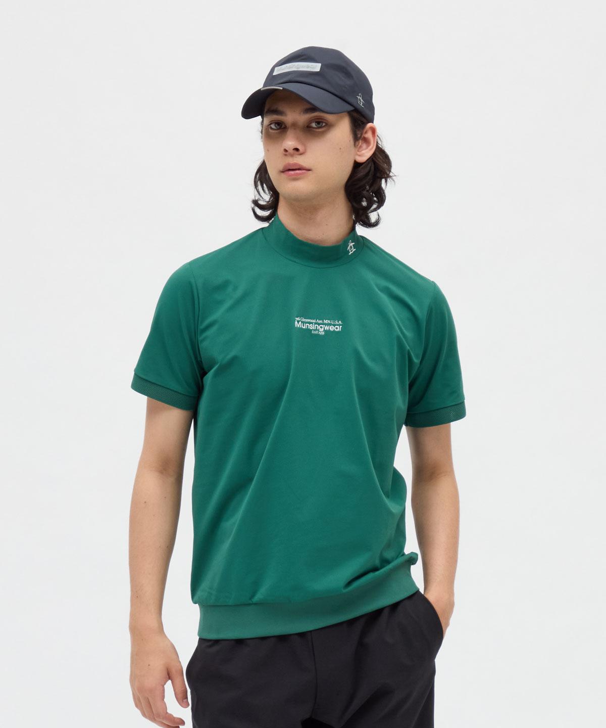 【堅苦しさ】マンシングウェア MUNSINGWEAR ペンギングラフィックプリント半袖モックネックシャツ メンズ 成人男性 吸汗速乾 伸ばすこと ゴルフ 今めかしい 運動競技 ブランド名 MG5FHS51M