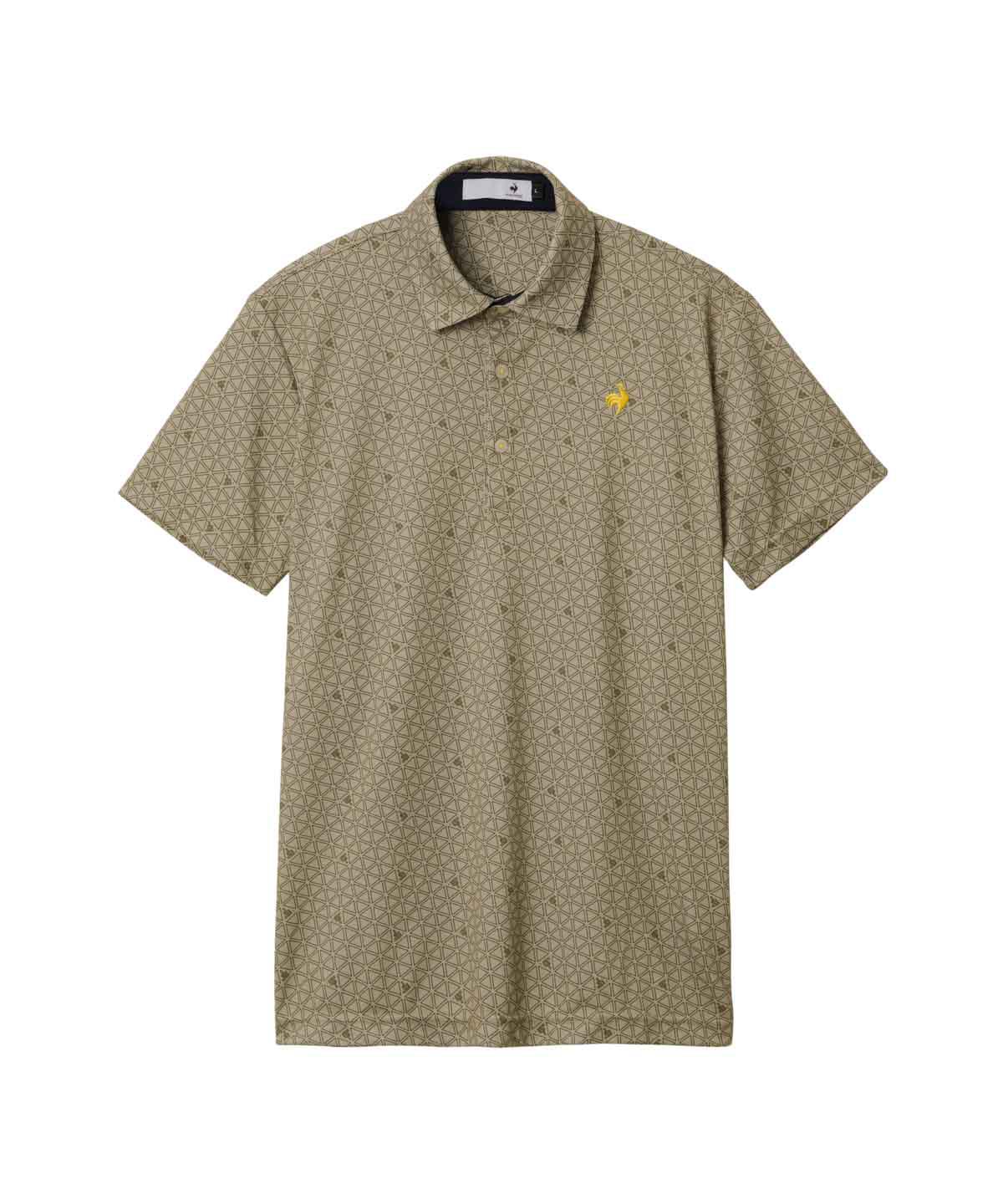 【公式】ルコックスポルティフ ゴルフ le coq sportif golf トライアングルプリント半袖シャツ 総柄 メンズ 男性 吸汗速乾 ストレッチ UVカット Sunscreen NIR LG5FHS14M 2025年秋冬モデル