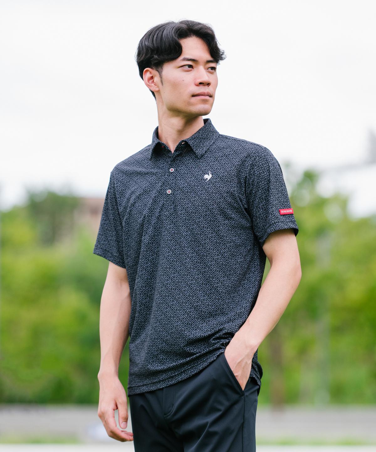 【堅苦しさ】ルコックスポルティフ ゴルフ le coq sportif golf 【直営店制限事項】LCSロゴタイプ刷り上げる半袖プルオーバー 総柄 メンズ 成人男性 吸汗速乾 伸ばすこと  UVとり捨てる Sunscreen NIR 今めかしい LG5FHSD0M