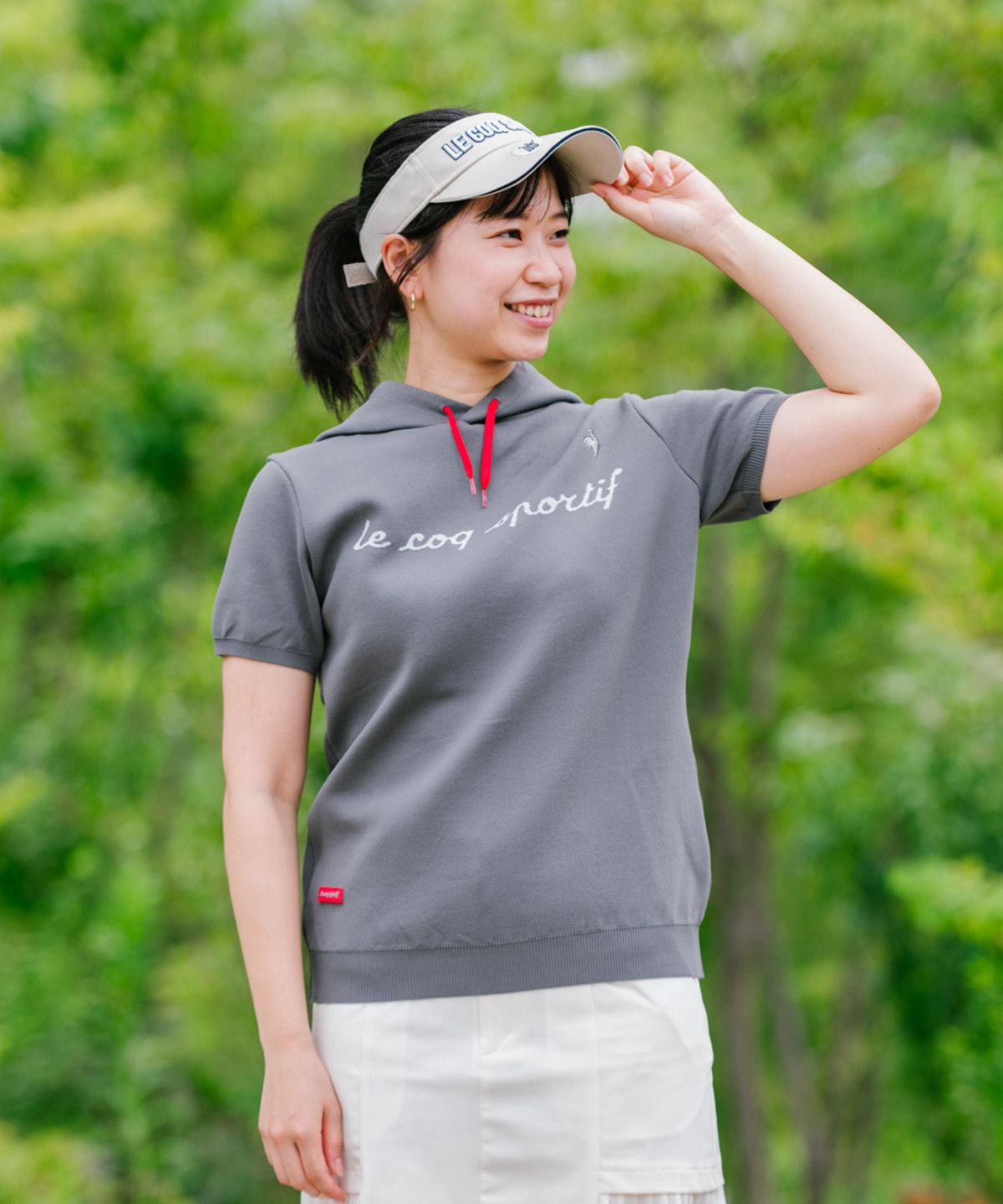 【公式】ルコックスポルティフ ゴルフ le coq sportif golf 【直営店限定】半袖ニットパーカー フード付 レディース 女性 手洗い可 おしゃれ スポーツ ブランド LG5FSTD0L｜デサント公式通販　店